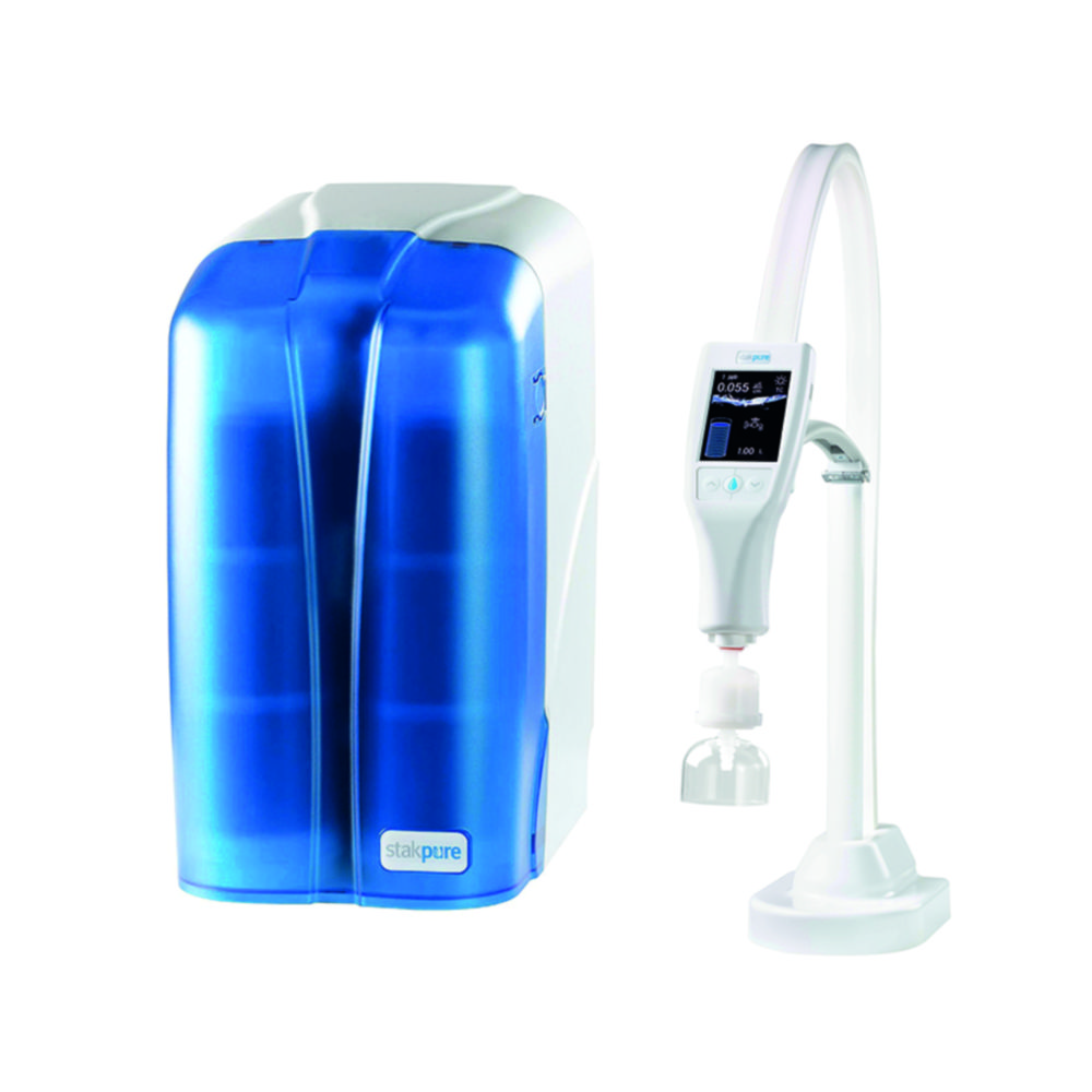 Ultra pure water system OmniaTap xstouch 8, under-bench version with OptiFilltouch bench dispenser