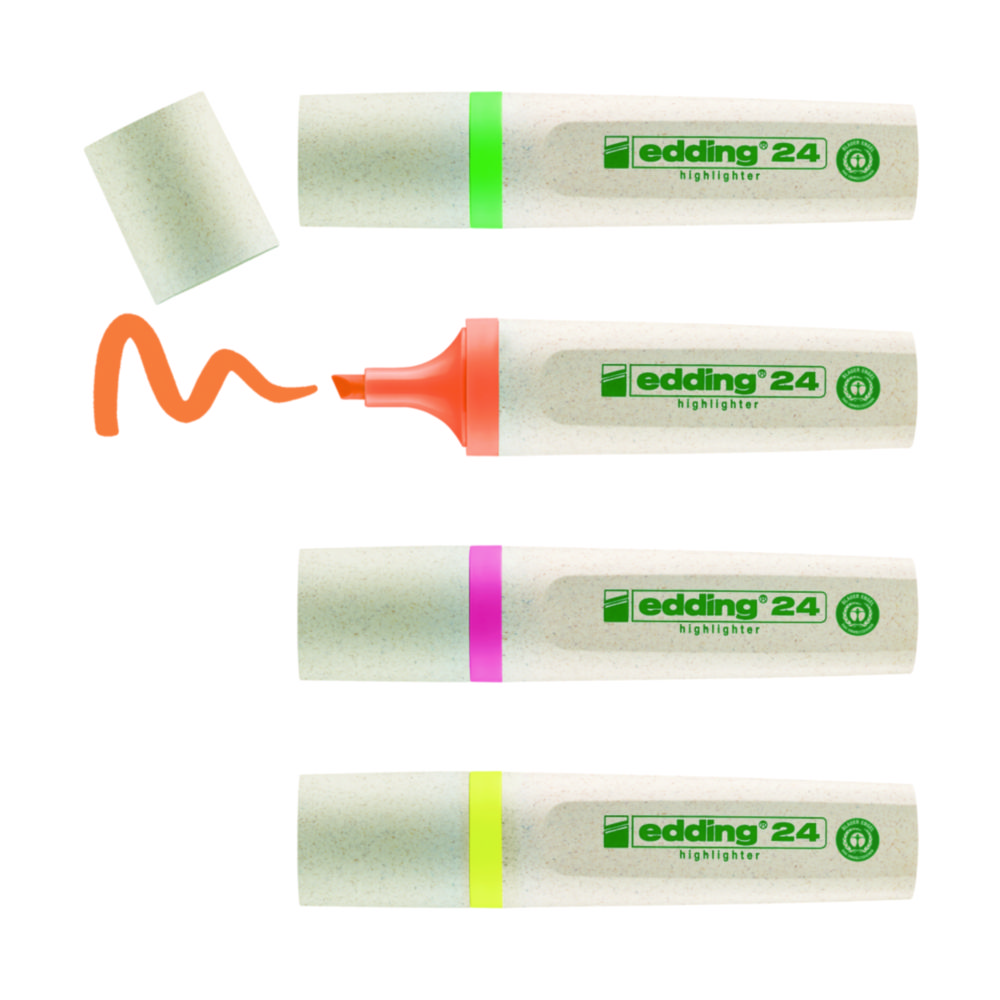 Textmarker edding 24 EcoLine, 4er-Set sortiert