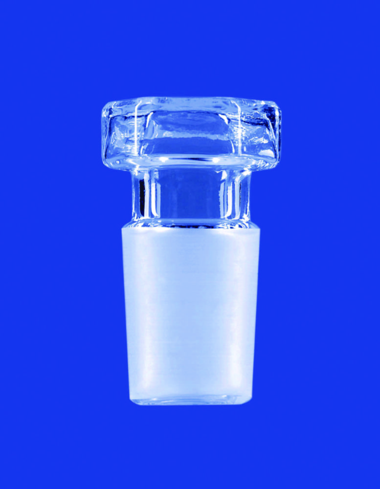 Hollow stoppers, hexagonal plate, borosilicate glass 3.3