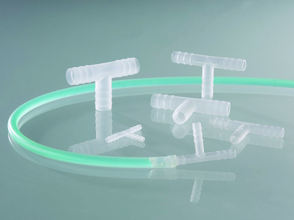 Tubing connectors, T-shape, PVDF