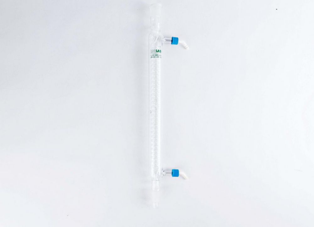 Spiral condensers, borosilicate glass 3.3, with PP olive