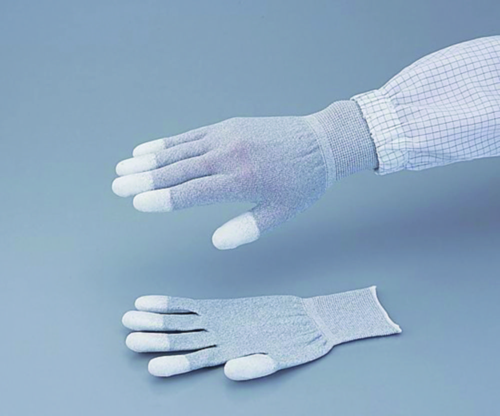 Leitfähige Handschuhe ASPURE antistatisch, grau, Nylon, beschichtete Handflächen