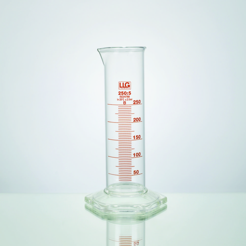 LLG-Measuring cylinders, borosilicate glass 3.3, low form, class B