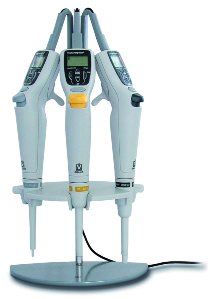 Charging stands for single channel microliter pipettes Transferpette® electronic