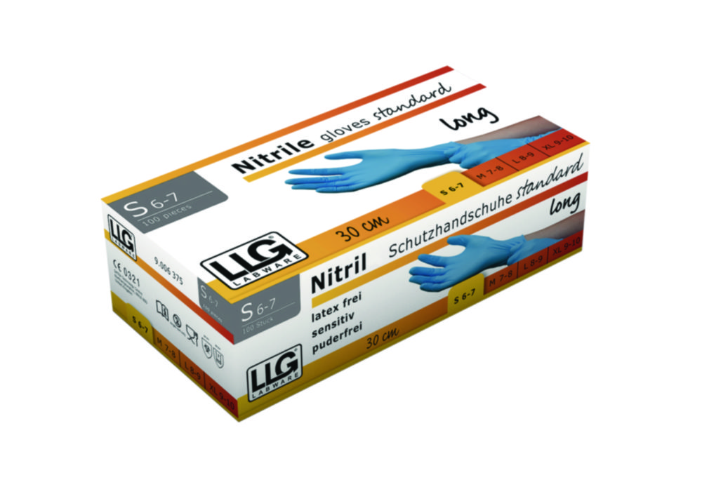 LLG-Einmalhandschuhe standard long, Nitril, puderfrei