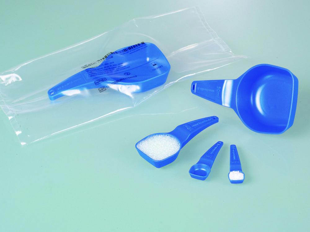 Disposable measuring spoons, PS, blue