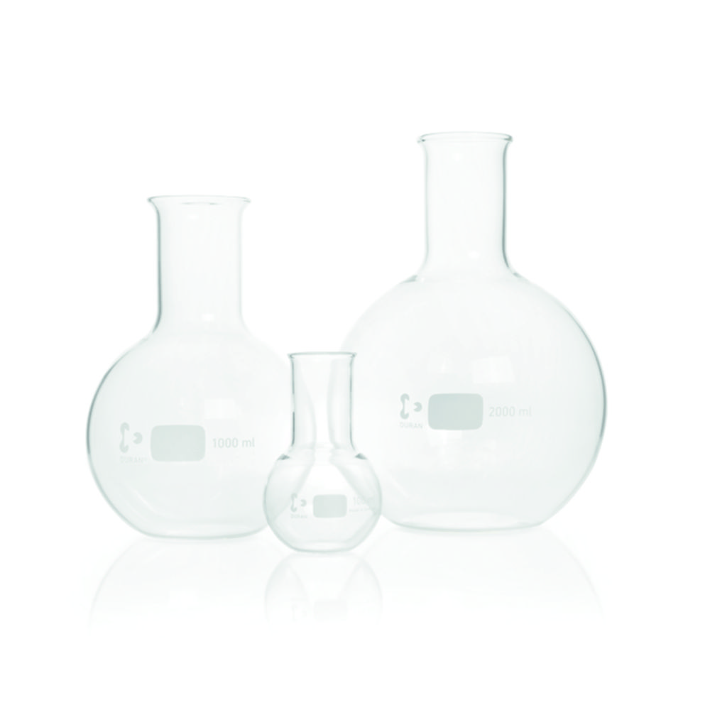 Flat bottom flasks, DURAN®, wide neck