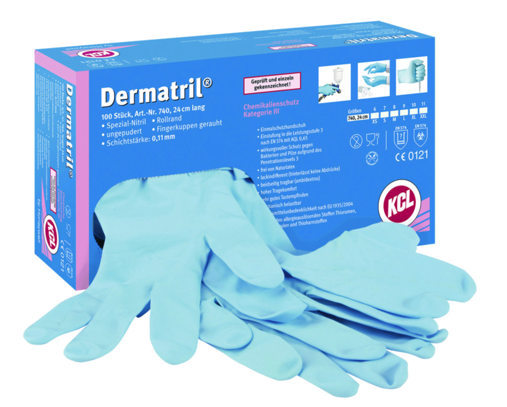 Disposable Gloves KCL Dermatril® 740, Nitrile, powder-free