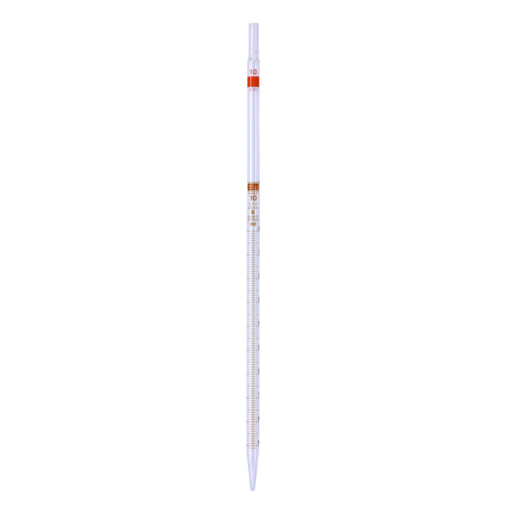 Graduated pipettes, Soda-lime glass, class B, amber stain graduation, type 3