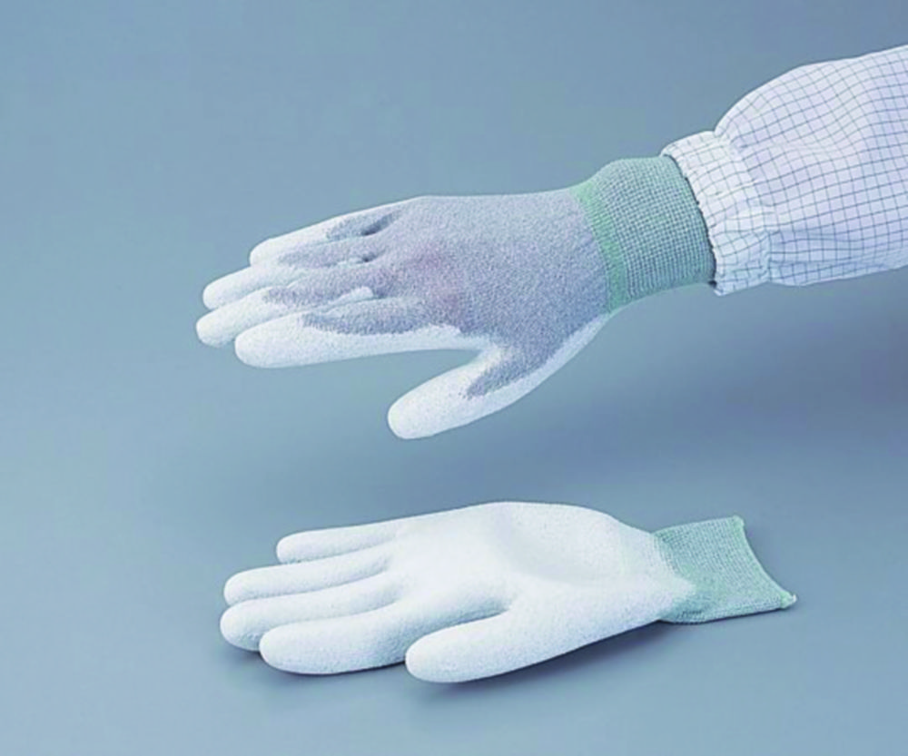 Conductive Gloves ASPURE, Anti-static, grey, Nylon, coated palm