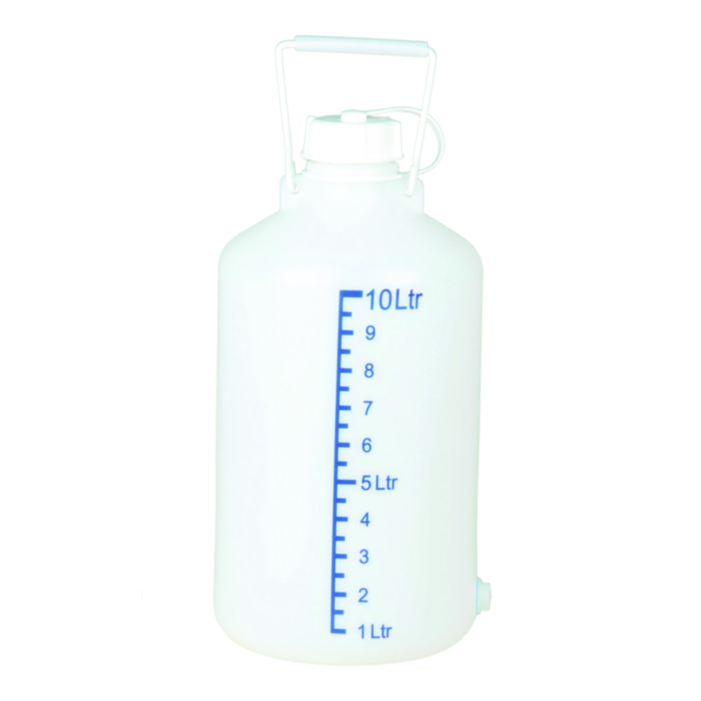 Aspirator bottles, HDPE, with scale